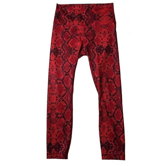 Lululemon Red and Black Snake Print Leggings - Picture 1 of 5